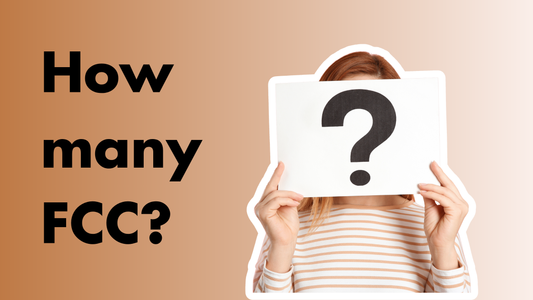 Image showing the title "How many FCC" with a woman holding a question mark in front of her face